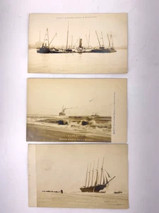 (Qtà 3) Cartoline fotografiche Velox Paper (RPPC?) Naufragi Merritt & Chapmen - Foto 1 di 15