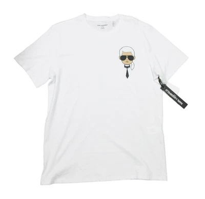 Camiseta de manga corta Karl Lagerfeld blanca con estampado gráfico cuello redondo para hombre Foto 1 de 3
