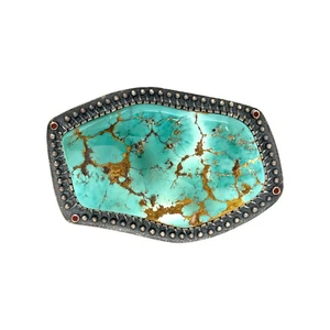 Monty Claw, Buckle, Pilot Mountain Turquoise, Navajo, 3" - Imagen 1 de 3