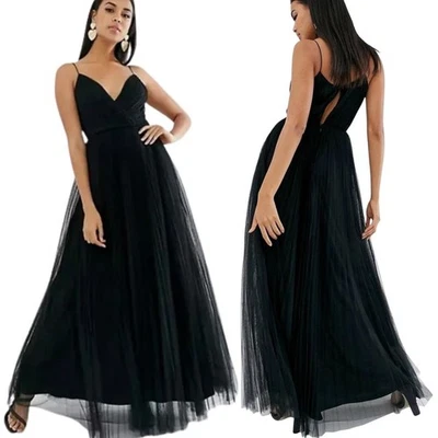 Maxi Vestido de Tul Plisado Cami Línea A Diseño Dama de honor Talla 8 de ASOS Foto 1 de 4