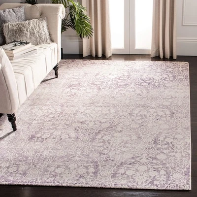 Passion Collection Area Rug - 5'1" x 7'7", Lavender & Ivory, Vintage Distress... - Image 1 of 4