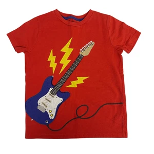 Mini Boden Short Sleeve 7-8 Guitar Applique T-Shirt Orange - Picture 1 of 5