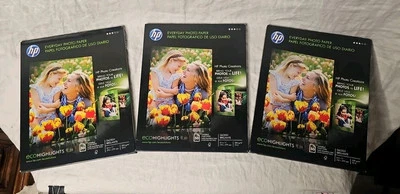 3 NEW HP Everyday Inkjet  Photo Paper 8.5"x11" - 50 sheets Q8723A - Image 1 of 4