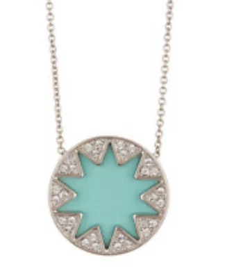 Collar colgante House Of Harlow W1235 mini verde azulado Sunburst para mujer Foto 1 de 2
