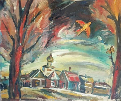 Gemälde „Vor dem Sturm“. Russische / Leningrader Künstler Alexander Borkow - Bild 1 von 4