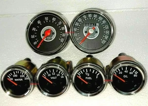 Smiths-52mm-Kit-Temp-Oil-Fuel-Oil Temp Gauge Volt +Amp Gauges --Replica Red - Foto 1 di 4
