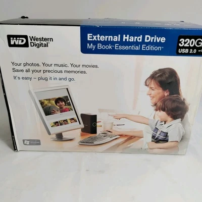 Western Digital My Book 320GB USB External Hard Drive with Cords Black - Image 1 of 3
