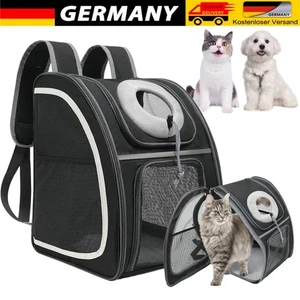 Haustier Rucksack Tiertragetasche Katze & Hunde Tragetasche Atmungsaktiv bis 9kg - Bild 1 von 20