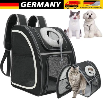 Haustier Rucksack Tiertragetasche Katze & Hunde Tragetasche Atmungsaktiv bis 9kg - Bild 1 von 4