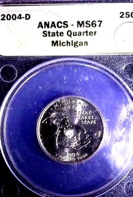 2004-D MICHIGAN STATE 25C ANACS MS67 - Image 1 of 2