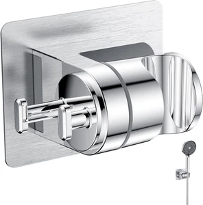 Shower Head Holder, 45°Adjustable,No Drilling,Strong Adhesive Waterproof Handhel - Picture 1 of 9