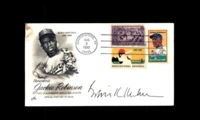 Bowie Kuhn JSA Signed FDC 1983 First Day Cover Cache Jackie Robinson Autographed - Image 1 of 3