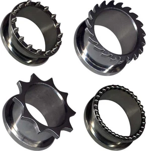 PIERCINGO® 2er SET PAAR FLESH TUNNEL 10-25mm GROß BIG XL OHR PLUG TUBE EDELSTAHL - Picture 1 of 11