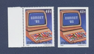 HUNGARY - Scott 2947 - MNH perf & imperf - computer,- 1985 - Picture 1 of 1