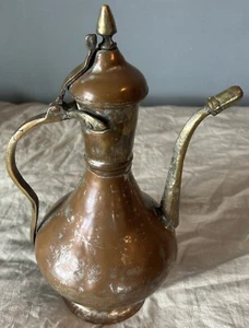 Beautiful Antique Copper & Brass Islamic Handmade Coffee Tea Pitcher 14" tall - Picture 1 of 4