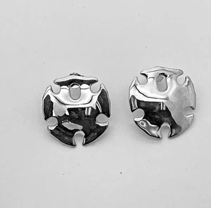 RLM Robert Lee Morris Studio Sterling Silver Sand Dollar Post Aretes - Imagen 1 de 2