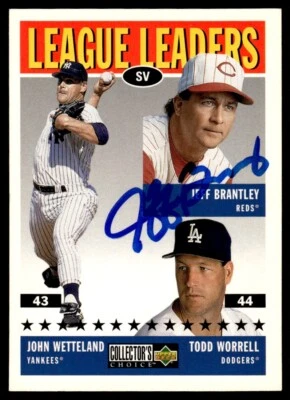 1997 Collector's Choice Jeff Brantley Auto Cincinnati Reds #63 COA Card Signed - Image 1 of 2