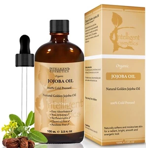 Jojoba Oil Golden 100% Cold Pressed Certified Organic Pure & Natural Jojoba Oil - Picture 1 of 9