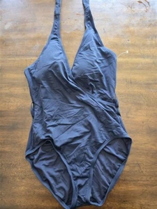 Neu mit Etikett Michael Kors 12 blau einfarbig Neckholder 1-teilig Badeanzug 125367 - Bild 1 von 2