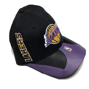 Lakers NBA Vintage Reebok Strapback Adjustable Hat Black Purple Vintage Kobe Y2K - Picture 1 of 10