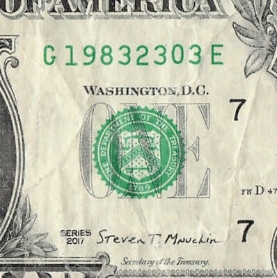 MAR 23 1983 Date Note Fancy Serial Number One Dollar Bill 03 23 1983 - Image 1 of 4