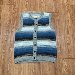 Vintage 90s Saint John’s Bay Wool Blend Multicolor Sweater Vest Size Large - Picture 1 of 6