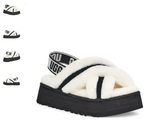 UGG Disco Cross Slide White Slipper Sandal Women's US sizes 5-12/NEW!!! - Picture 1 of 1
