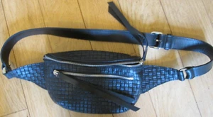 Carla Mancini Black PVC Fanny Pack Bag Purse Made in USA - Picture 1 of 4