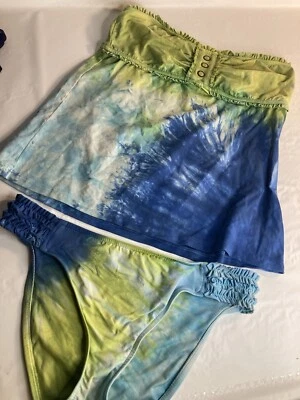 Lucky Brand Samba Sea Tankini Set Swimsuit Multi-Color Medium - Image 1 of 4