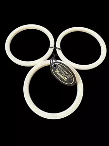 Vintage Genuine Marblette Bangle Bracelets Set of 3 Ivory/Off White NOS w/Tag - Picture 1 of 10