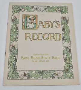 Vintage Park Ridge State Bank Illinois Advertising Knapp Baby's Record Book - Picture 1 of 5