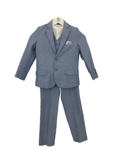 Boy's 4 Piece Suit Set Age 7 Years Monsoon Blue Adjustable Waist Pocket New F1 - Picture 1 of 14
