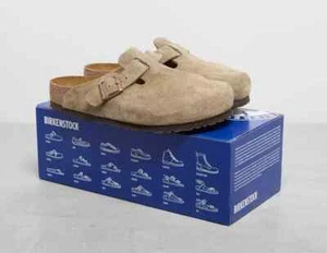 Birkenstock Boston Taupe Leder Clogs Unisex Komfort Schuhe Veloursleder Neu OVP - Bild 1 von 10