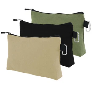 3/6Pcs Canvas Zipper Tool Bag 12 inch Waterproof Tool Pouches Multipurpose ⚘ - Picture 1 of 18