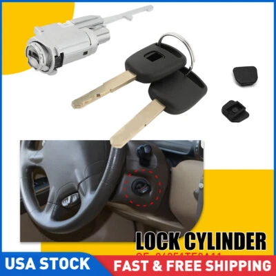Door Cylinders Lock Ignition Switch Assembly For Honda Civic CRV Accord W/2Keys - Image 1 of 4