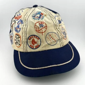 Vtg MLB League Promo Hat Team Logos 70s Youth Cap Angels Rangers Indians Sox A’s - Picture 1 of 15
