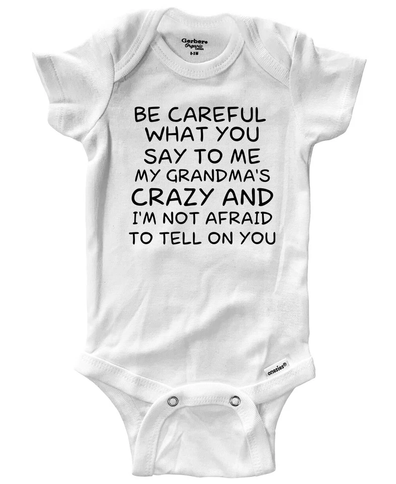 Body de bebé sui ropa de bebé ropa divertida abuela loca body de bebé Foto 1 de 3