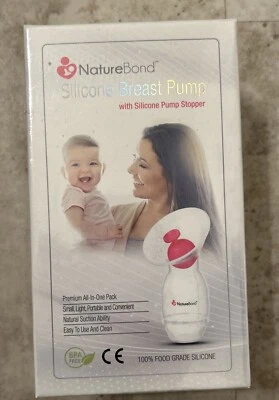 New NatureBond 100% Food Grade Silicone Breast Pump w/ Stopper Small & Portable - Image 1 of 4