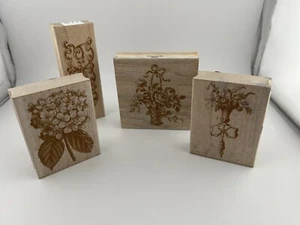 Anna Griffin All Night Media Baroque Floral Botanical Rubber Stamps Lot - Picture 1 of 8
