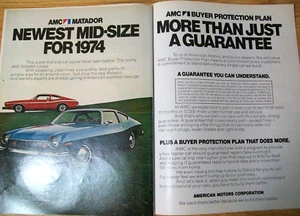 1974 74 American Motors MC Matador mid-size-mag 2-page color car ad - Picture 1 of 1