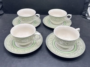 4 The Royal Horticultural Society AppleBee Collection Breakfast  Teacups Saucers - Picture 1 of 8