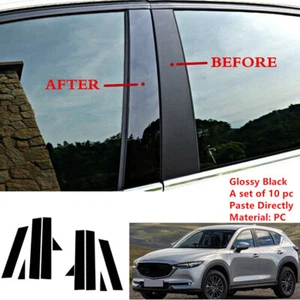 Fit For Mazda CX-5 2017-2022 Black Window Pillar Posts Door Window Trim Cover - Picture 1 of 15