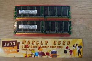 2 x 512 MB SAMSUNG MB PC3200U DDR RAM Module M368L6523CUS-CCC KIT - Bild 1 von 3