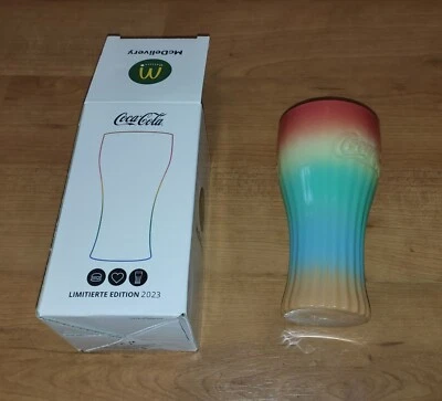 COCA-COLA 1x Mcdonald's Regenbogenglas 2023 Coca Cola Gläser limitiert Regenbogen NEU OVP