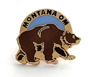 Prendedor de solapa de oso pardo Odyssey of the Mind Montana OM OotM de colección - Imagen 1 de 3