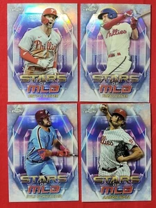 2023 Topps PHILLIES Stars of MLB Chrome Complete 4-card Team Set Harper Turner - Picture 1 of 2