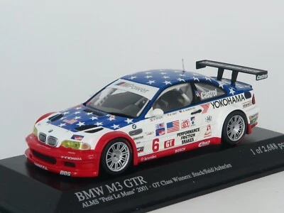 BMW M3 GTR Alms Petit le Mans 2001 GT Class Winner #6 1:43 MINICHAMPS 400 012106 - Immagine 1 di 4
