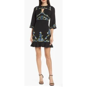 Foxiedox Jacinta Embroidered Dress Black Women's M NWT - Picture 1 of 13