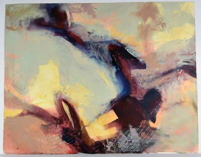 Pintura Acuarela 26" Carolynn Mann Arte Abstracto Composición Fantasía #145 Foto 1 de 4