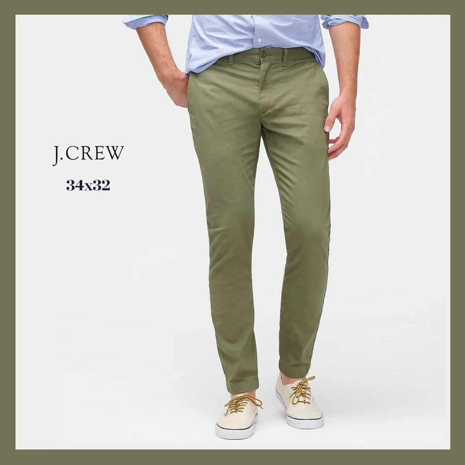 J Crew AB613 Mens 250 SKINNY Fit Pant Stretch Chino Navy Blue 30 X34